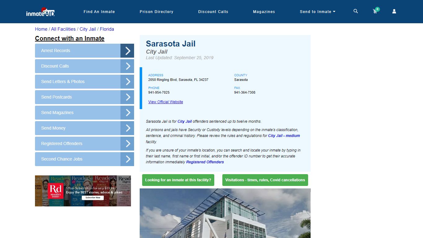 Sarasota Jail | Inmate Locator
